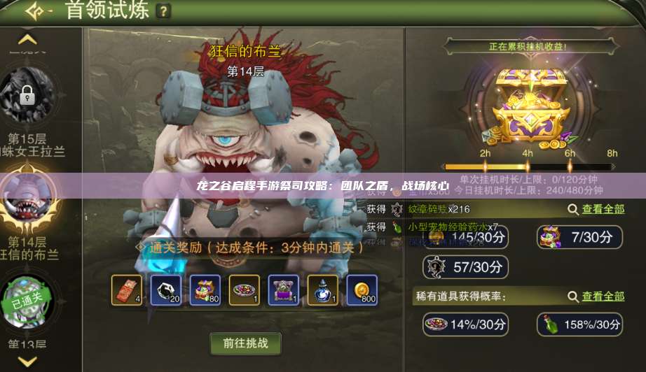 龙之谷启程手游祭司攻略：团队之盾，战场核心