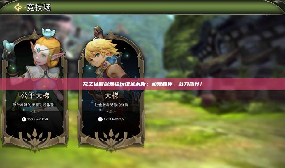 龙之谷启程宠物玩法全解析：萌宠相伴，战力飙升！